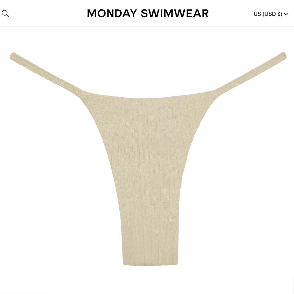 NWT Monday Swimwear Vanilla Matte Rib - Barbados Bottom — Petite (P)